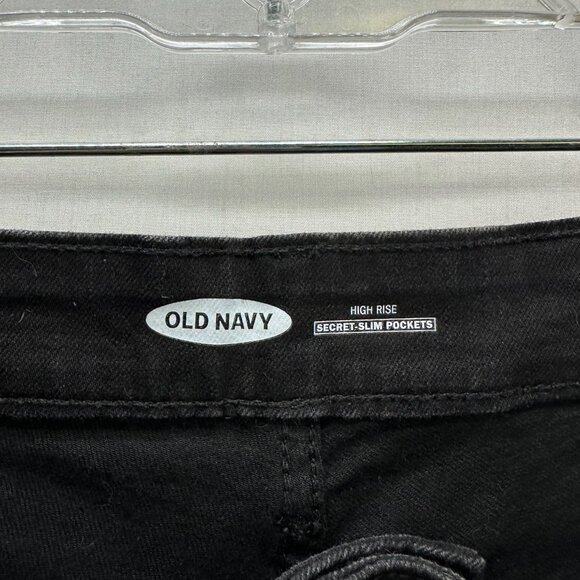 Old Navy High-Waisted Cut-Off Shorts Womens 10 Button Fly Frayed Hem Denim Black - Picture 6 of 10